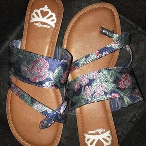 Fergie by Fergalicious Chinese Silk Flat Sandals